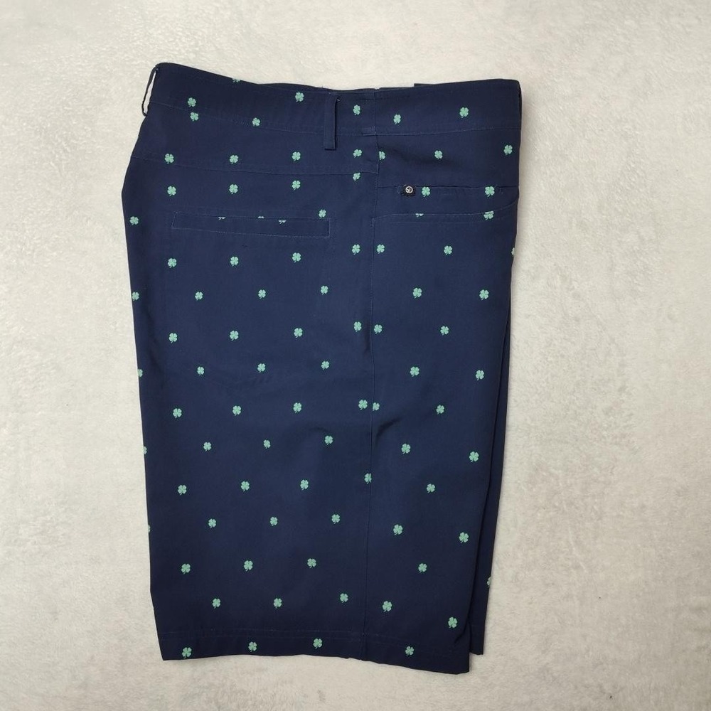 Straight Down Shorts Mens 36 Blue Shamrock 10" Golf Chino Microfiber Stretch